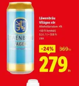 Lidl Löwenbräu Világos sör ajánlat