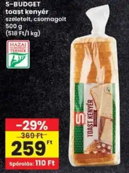 Interspar S-BUDGET toast kenyér ajánlat