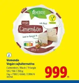 Lidl VEMONDO Vegán sajtalternatíva ajánlat