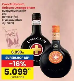Interspar Zwack Unicum, Unicum Orange Bitter gyógynövénylikōr ajánlat