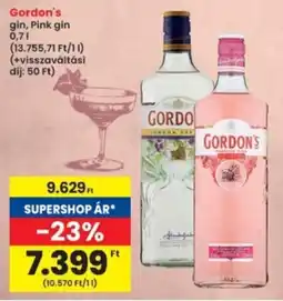 Interspar Gordon's gin, Pink gin ajánlat