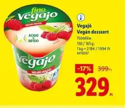 Lidl Fino Vegajo Vegán desszert ajánlat