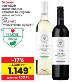 Interspar Ostoros Irsai Olivér, Cabernet Sauvignon ajánlat