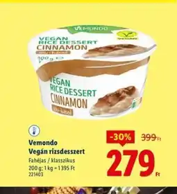 Lidl Vemondo Vegán rizsdesszert ajánlat