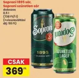 Interspar Soproni 1895 sör, Soproni szűretlen sör ajánlat