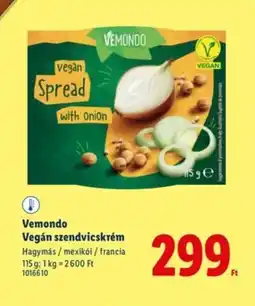 Lidl Vemondo Vegán szendvicskrém ajánlat