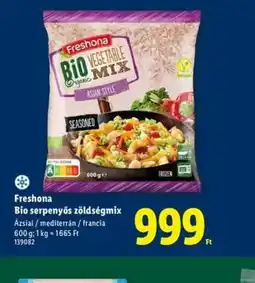 Lidl Freshona Bio serpenyős zöldségmix ajánlat