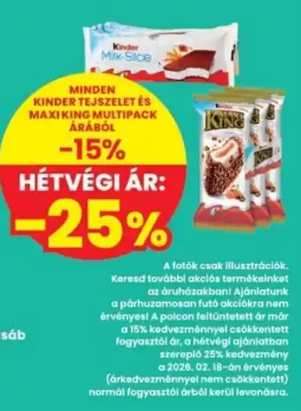 Kinder tejszelet és maxiking multipack