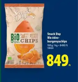 Lidl Snack Day Bio édesburgonyachips ajánlat