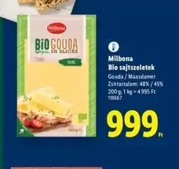 Lidl Milbona Bio sajtszeletek ajánlat