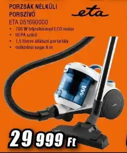 Expert Porzsák nélküli porszívó eta 05160000 ajánlat