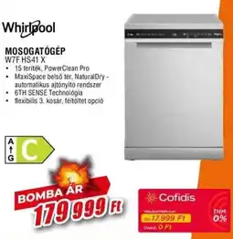 Expert Whirlpool Mosogatógép W7F HS41 X ajánlat
