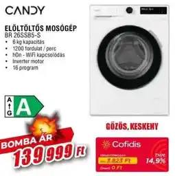 Expert CANDY Elöltöltős mosógép BR 26SSB5-S ajánlat