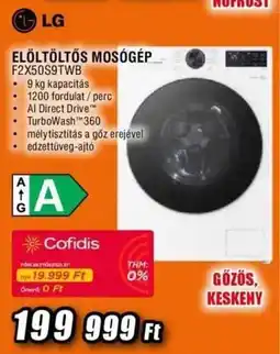 Expert LG Elöltöltős mosógép F2X50S9TWB ajánlat
