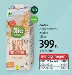 DM dmBio cukormentes zabital ajánlat