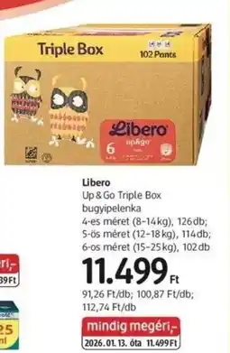DM Libero Up & Go Triple Box bugyipelenka ajánlat