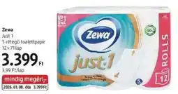 DM Zewa Just 1 5 rétegű toalettpapir ajánlat