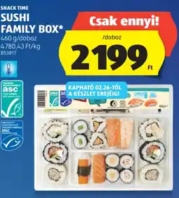 ALDI Snack Time sushi family box ajánlat