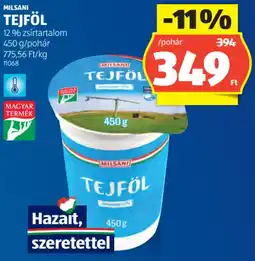 ALDI Milsani tejföl 12% ajánlat