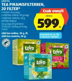 ALDI Loyd Tea Piramisfilterben ajánlat