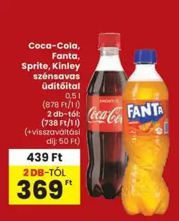 Spar Coca-Cola, Fanta, Sprite, Kinley szénsavas üdítőital ajánlat