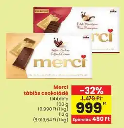 Spar MERCI TÁBLÁS CSOKOLÁDÉ ajánlat
