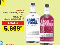 Spar Absolut vodka, Raspberry vodka ajánlat