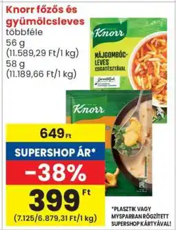 Spar Knorr főzős és gyümölcsleves ajánlat