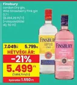 Spar Finsbury London Dry gin, Wild Strawberry Pink gin ajánlat
