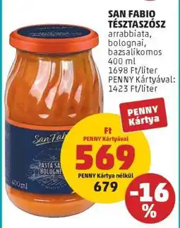 PENNY San Fabio Tésztaszósz ajánlat