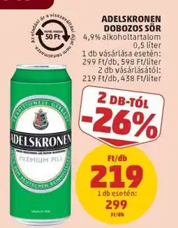 PENNY Adelskronen Dobozos Sör ajánlat