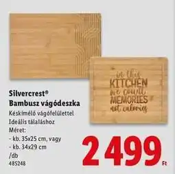 Lidl SILVERCREST Bambusz vágódeszka ajánlat