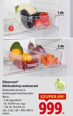 Lidl Silvercrest Hűtőszekrény rendszerező ajánlat