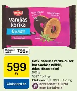 Tesco Detki vaníliás karika cukor hozzáadása nélkül, édesítőszerrekkel ajánlat