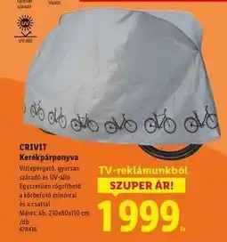 Lidl CRIVIT Kerékpárponyva ajánlat