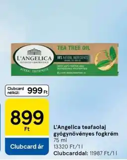 Tesco L'Angelica Teafaolaj gyógynövényes fogkrém ajánlat