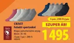 Lidl Crivit Felnőtt sportzokni ajánlat