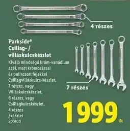 Lidl PARKSIDE Csillag- / villáskulcskészlet ajánlat