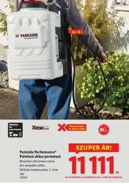 Lidl PARKSIDE PERFORMANCE Prémium akkus permetező ajánlat