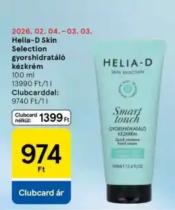 Tesco Helia-D Skin Selection gyorshidratáló kézkrém ajánlat