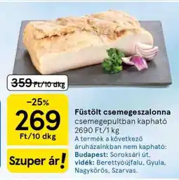 Tesco Füstölt csemegeszalonna ajánlat