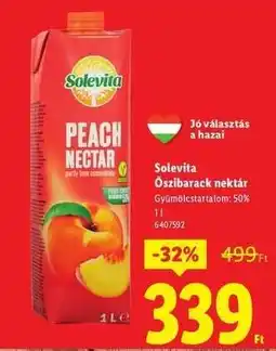 Lidl Solevita Őszibarack-nektár ajánlat