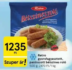 Tesco Retro gyorsfagyasztott, panírozott bélszínes roló ajánlat