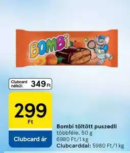 Tesco Bombi töltött puszedli ajánlat