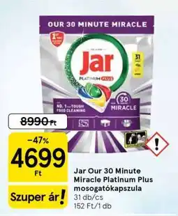 Tesco Jar Our 30 Minute Miracle Platinum Plus mosogatókapszula ajánlat