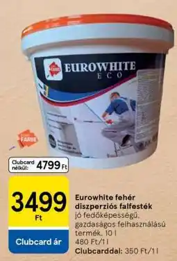 Tesco Eurowhite fehér diszperziós falfesték ajánlat