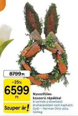 Tesco Nyuszifüles koszorú répákkal ajánlat