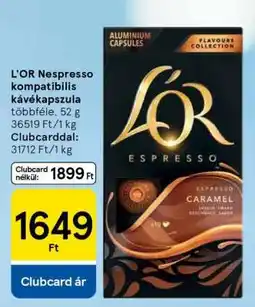 Tesco L'OR Nespresso kompatibilis kávékapszula ajánlat