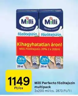 Tesco Milli perfecto főzőtejszín multipack ajánlat
