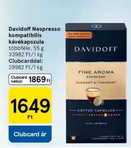 Tesco DAVIDOFF Nespresso kompatibilis kávékapszula ajánlat